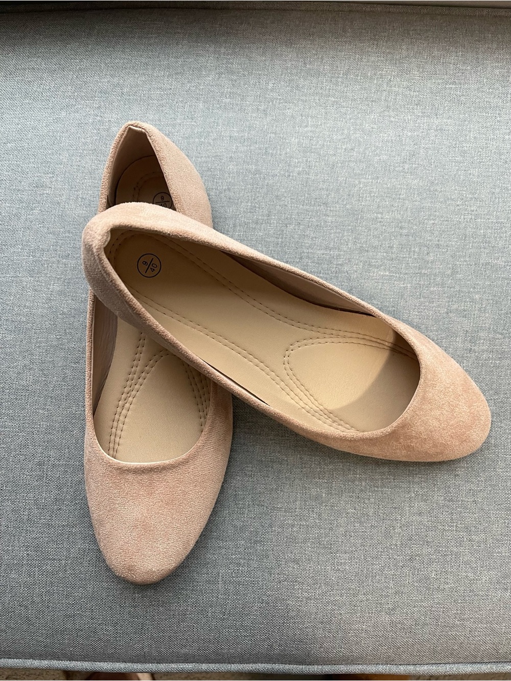 Women's Nude Suede Ballet Flats
